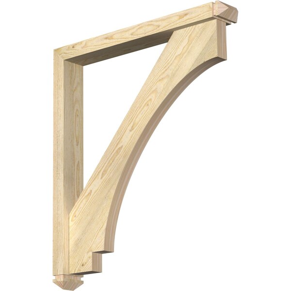 Ekena Millwork Imperial Arts and Crafts Rough Sawn Bracket w/ Offset Brace, Douglas Fir, 4"W x 30"D x 34"H BKT0402X30X34IMP03RDF - main